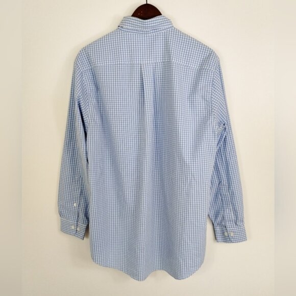 Brooks Brothers The Original Polo Shirt Blue Check Mens Large Non Iron - Picture 6 of 6